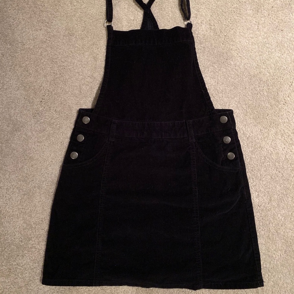 Black corduroy Overall Dress